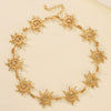 Wholesale Jewelry Geometric Style Zinc Alloy Electroplated Sunflower Totem Ochain Pendant Necklace For Women