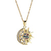 Wholesale Jewelry Geometric Sun Pendant Necklace Copper Electroplating The Crown Style Ochain