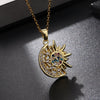 Wholesale Jewelry Geometric Sun Pendant Necklace Copper Electroplating The Crown Style Ochain