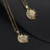 Wholesale Jewelry Geometric Sun Pendant Necklace Copper Electroplating The Crown Style Ochain