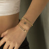 Wholesale Jewelry Geometric Tassel Round Bead Multilayer Chain Sequin Alloy Bracelet Set Electroplated For Women