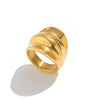 Wholesale Jewelry Geometric Three Dimensional Cross Opening Zinc Alloy Ring With Electroplating For Women