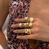 Wholesale Jewelry Geometric Three Dimensional Cross Opening Zinc Alloy Ring With Electroplating For Women