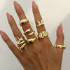 Wholesale Jewelry Geometric Three Dimensional Cross Opening Zinc Alloy Ring With Electroplating For Women