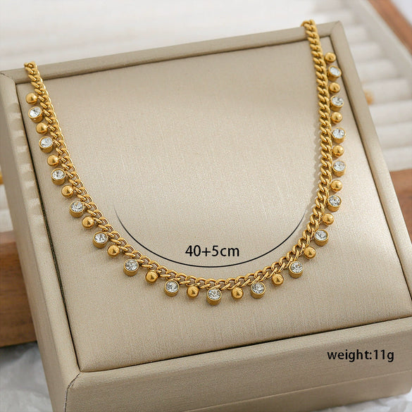 Wholesale Jewelry Geometric Titanium Steel And Stainless Steel Oshaped Clavicle Chain With Electroplating