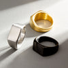 Wholesale Jewelry Geometric Titanium Steel Casting Ring With Electroplating