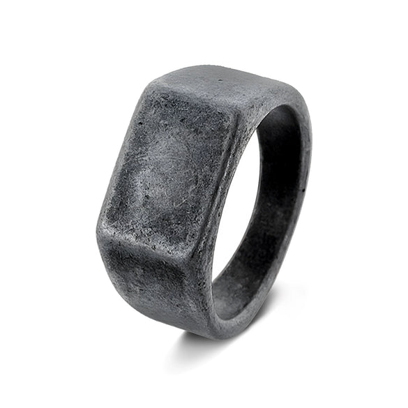 Wholesale Jewelry Geometric Titanium Steel Casting Ring With Electroplating