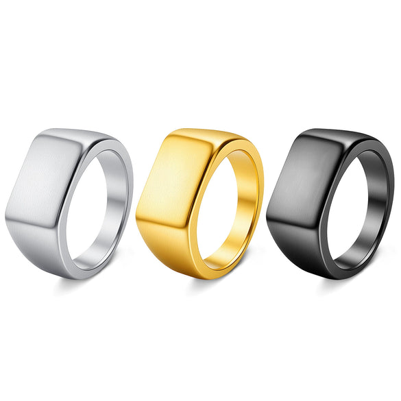 Wholesale Jewelry Geometric Titanium Steel Casting Ring With Electroplating