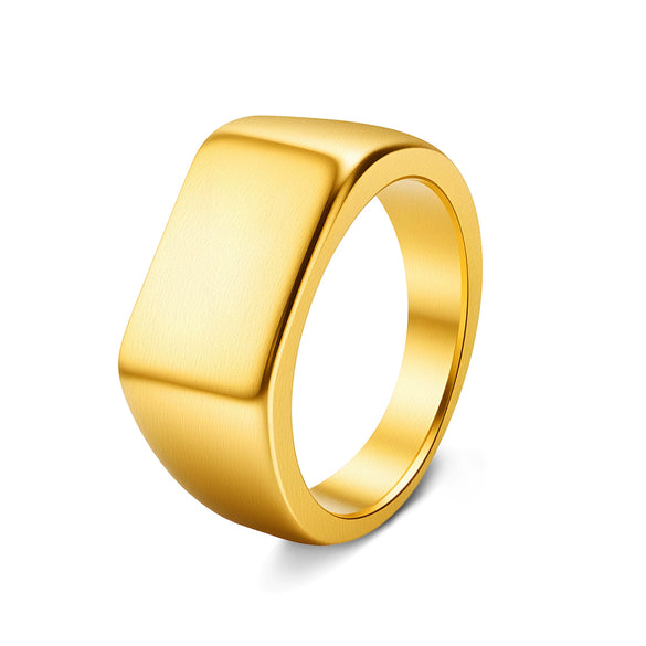 Wholesale Jewelry Geometric Titanium Steel Casting Ring With Electroplating
