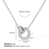 Wholesale Jewelry Geometric 316L Stainless Steel Double Ring Necklace 18K Gold Plated