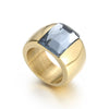 Wholesale Jewelry Geometric Titanium Steel Electroplated Multicolor Personality Ladies Wide Ring