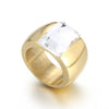 Wholesale Jewelry Geometric Titanium Steel Electroplated Multicolor Personality Ladies Wide Ring