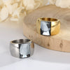 Wholesale Jewelry Geometric Titanium Steel Electroplated Multicolor Personality Ladies Wide Ring