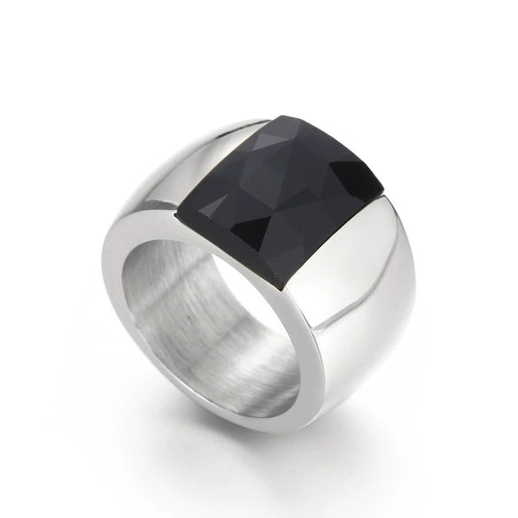 Wholesale Jewelry Geometric Titanium Steel Electroplated Multicolor Personality Ladies Wide Ring