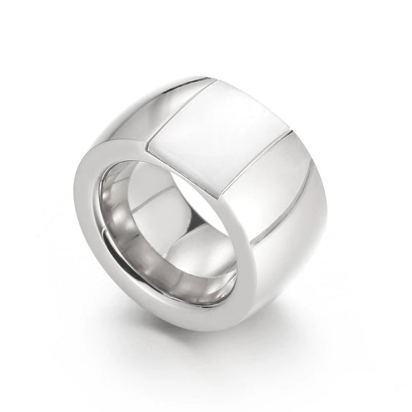 Wholesale Jewelry Geometric Titanium Steel Electroplated Multicolor Personality Ladies Wide Ring