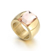 Wholesale Jewelry Geometric Titanium Steel Electroplated Multicolor Personality Ladies Wide Ring