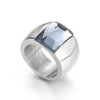 Wholesale Jewelry Geometric Titanium Steel Electroplated Multicolor Personality Ladies Wide Ring