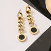 Wholesale Jewelry Geometric Titanium Steel Exaggerated Tassel Chain Earrings For Women Electroplated
