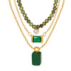 Wholesale Jewelry Geometric 316L Stainless Steel Gold Plated Inlay Design Necklace Unisex