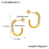 Wholesale Jewelry Geometric 316L Stainless Steel Gold Plated Ushaped Earrings