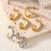 Wholesale Jewelry Geometric 316L Stainless Steel Gold Plated Ushaped Earrings