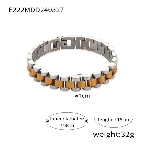 Wholesale Jewelry Geometric 316L Stainless Steel Goldplated Bracelet