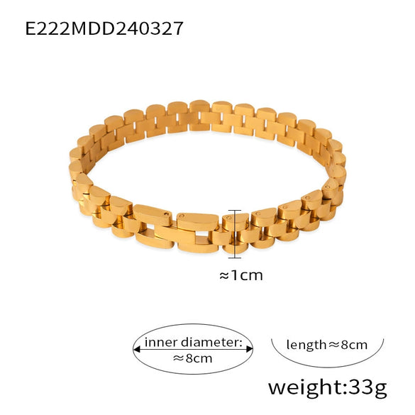 Wholesale Jewelry Geometric 316L Stainless Steel Goldplated Bracelet