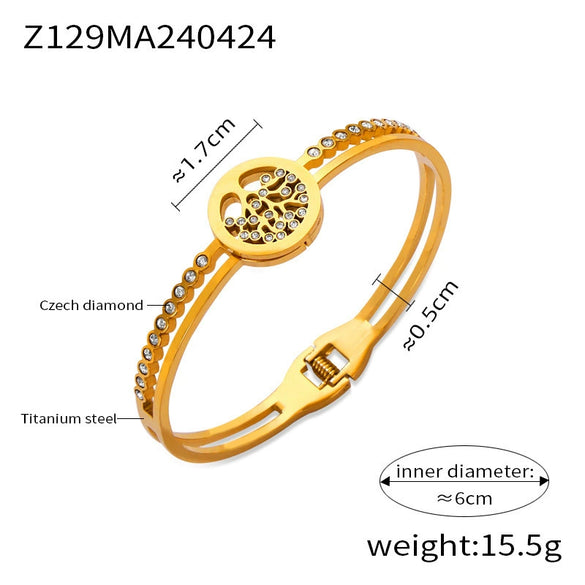 Wholesale Jewelry Geometric 316L Stainless Steel Goldplated British Retro Bracelet