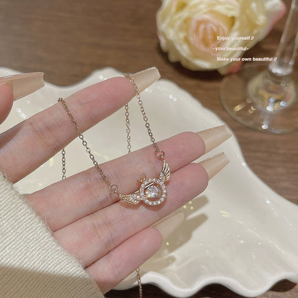 Wholesale Jewelry Geometric Titanium Steel Pendant Necklace With Mixed Gemstone Setting And Zirconia For Women