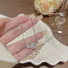 Wholesale Jewelry Geometric Titanium Steel Pendant Necklace With Mixed Gemstone Setting And Zirconia For Women