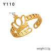 Wholesale Jewelry Geometric 316L Stainless Steel Ring Electroplated Multilayer Stacked Unisex