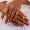 Wholesale Jewelry Geometric 316L Stainless Steel Ring Electroplated Multilayer Stacked Unisex