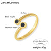 Wholesale Jewelry Geometric 316L Stainless Steel Shell Acrylic Goose Throat Shape Opening Bracelet Electroplated