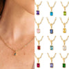 Wholesale Jewelry Geometric Titanium Steel Water Drop Pendant Necklace 18K Gold Plated Snake Bone Chain