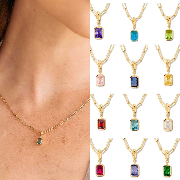 Wholesale Jewelry Geometric Titanium Steel Water Drop Pendant Necklace 18K Gold Plated Snake Bone Chain