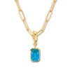 Wholesale Jewelry Geometric Titanium Steel Water Drop Pendant Necklace 18K Gold Plated Snake Bone Chain