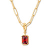 Wholesale Jewelry Geometric Titanium Steel Water Drop Pendant Necklace 18K Gold Plated Snake Bone Chain