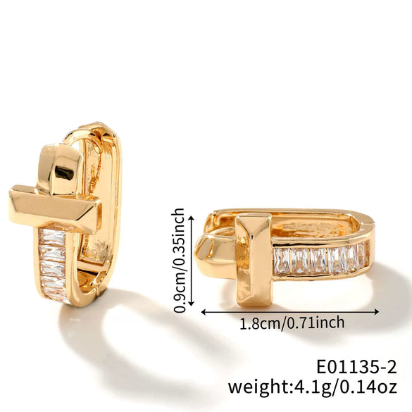 Wholesale Jewelry Geometric U Shaped Copper Earrings For Women