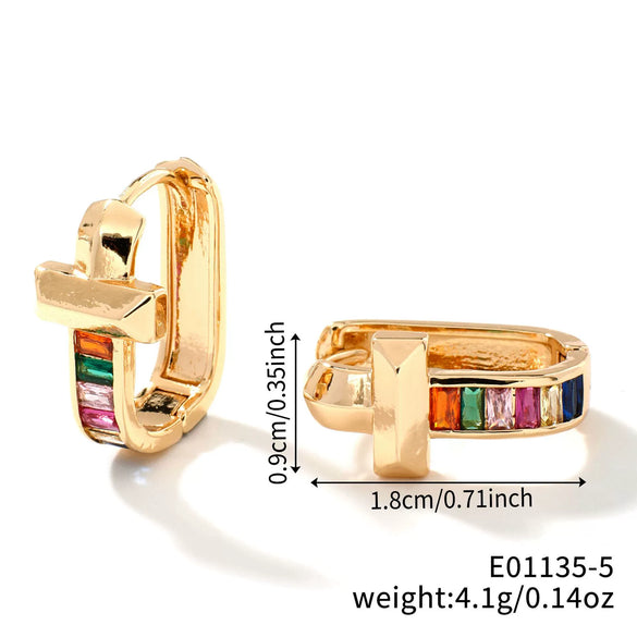 Wholesale Jewelry Geometric U Shaped Copper Earrings For Women