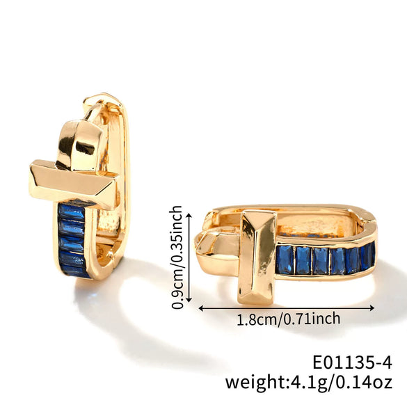 Wholesale Jewelry Geometric U Shaped Copper Earrings For Women