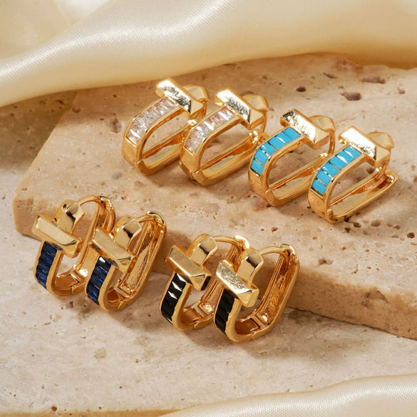 Wholesale Jewelry Geometric U Shaped Copper Earrings For Women