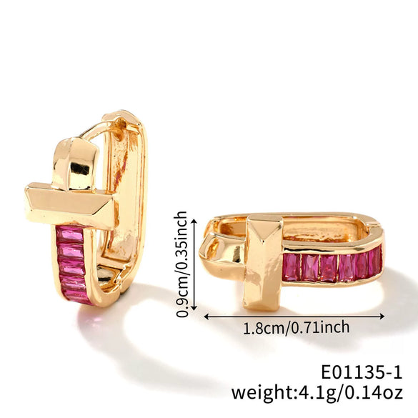 Wholesale Jewelry Geometric U Shaped Copper Earrings For Women