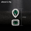 Wholesale Jewelry Geometric Water Drop Square Zircon Copper Ring For Women