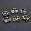 Wholesale Jewelry Geometric Water Drop Square Zircon Copper Ring For Women