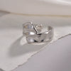 Wholesale Jewelry Geometric Water Ripple Titanium Steel Women's Opening Adjustable Ring Electroplated