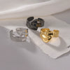 Wholesale Jewelry Geometric Water Ripple Titanium Steel Women's Opening Adjustable Ring Electroplated