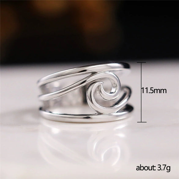 Wholesale Jewelry Geometric Wave Copper Electroplated Women's Ring