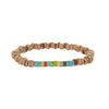 Wholesale Jewelry Geometric Wooden Beads Turquoise Coconut Shell Handmade Unisex Bracelet