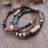 Wholesale Jewelry Geometric Wooden Beads Turquoise Coconut Shell Handmade Unisex Bracelet