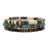 Wholesale Jewelry Geometric Wooden Beads Turquoise Coconut Shell Handmade Unisex Bracelet